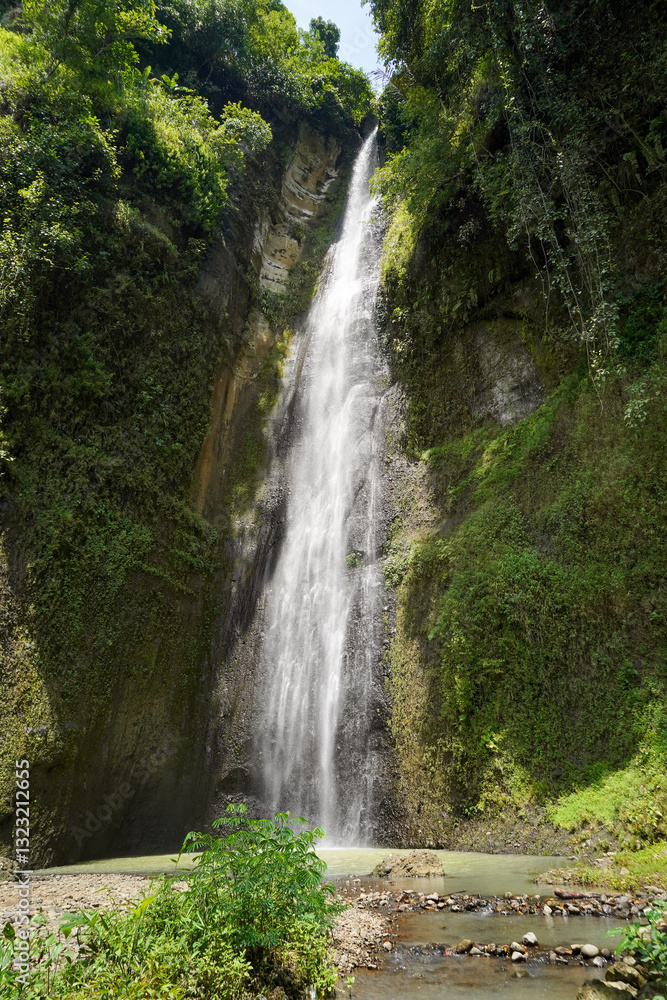 Fototapeta premium curug sidoharjo or widoharjo waterfall, kulon progo, Yogyakarta, Indonesia