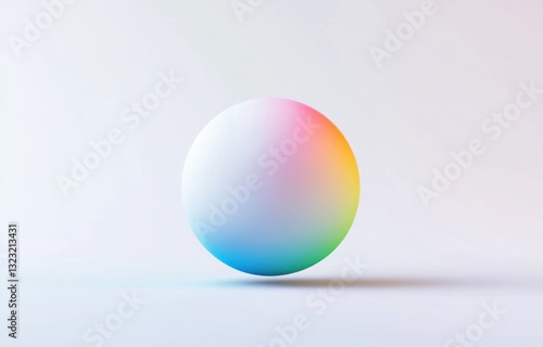 Pastel rainbow gradient sphere on white background.