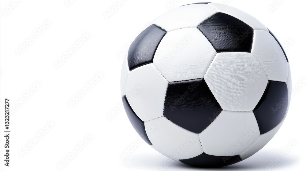 Naklejka premium Dynamic soccer ball action field sports equipment outdoor close-up team spirit and competition