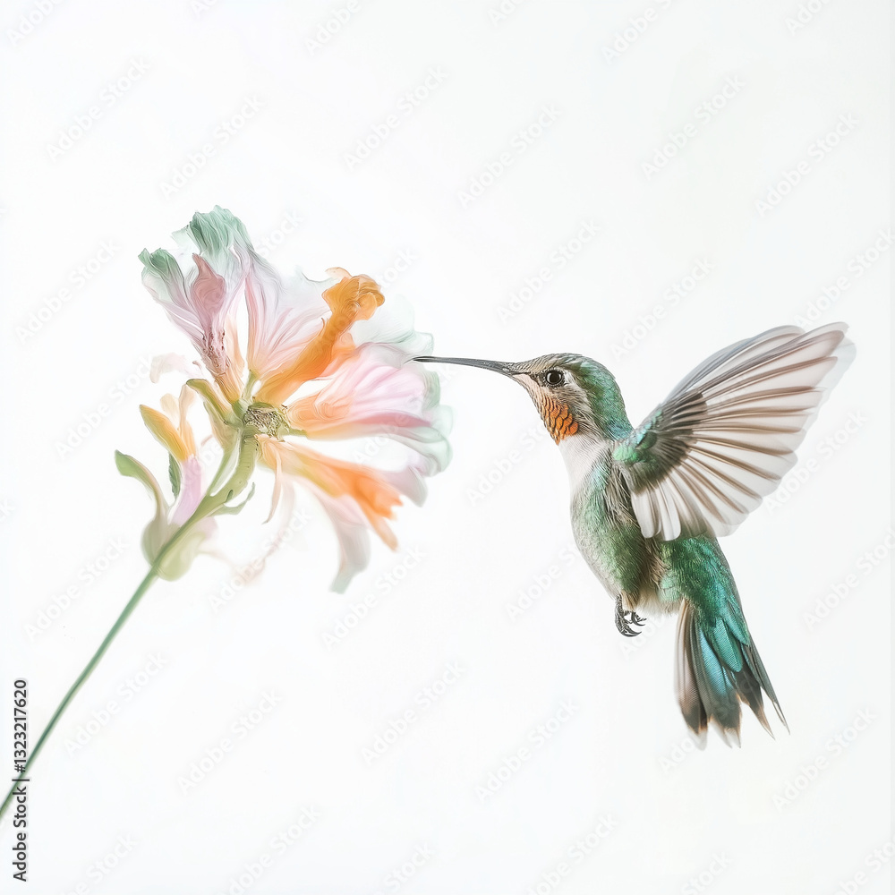 Obraz premium hummingbird and flower