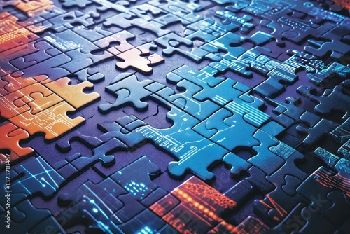 Innovative business ideas come together like a jigsaw puzzle.