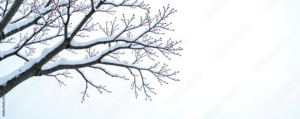 Isolated tree branches against a snowy white background, tree, branch, cold Isolated tree branches against a snowy white background, tree, branch, cold