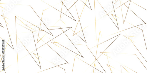 Abstract background with liens and triangles shape on white background. White and golden geometric overlapping rectangle pattern Geometric background soft shadows as patten ..White polygon textured .