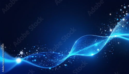 Abstract technology power and energy flow concept background, minimalist design with glow light and bokeh, generative AI.