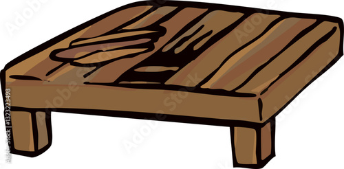 壊れたウッドデッキ