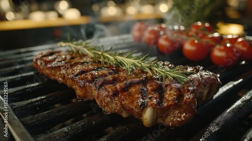 Wallpaper Mural Juicy grilled steak with rosemary sprig. Perfect for restaurant menus, BBQ, or grilling recipes. Torontodigital.ca