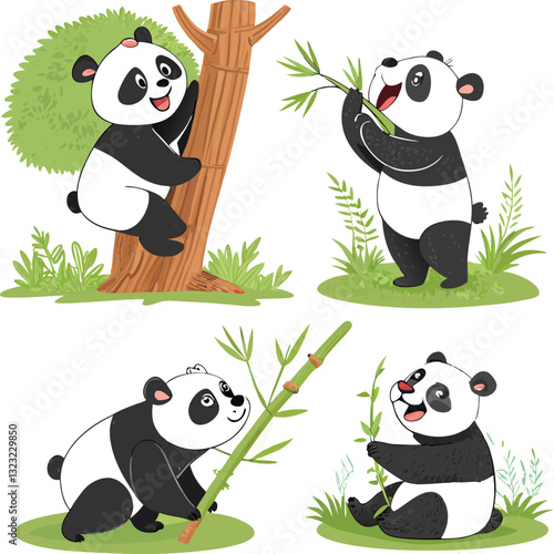 panda and bamboo