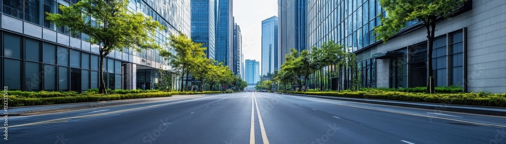 A clean and modern urban street with visible greenery and contemporary architecture, perfect for city life. A clean and modern urban street with visible greenery and contemporary architecture, perfect for city life.