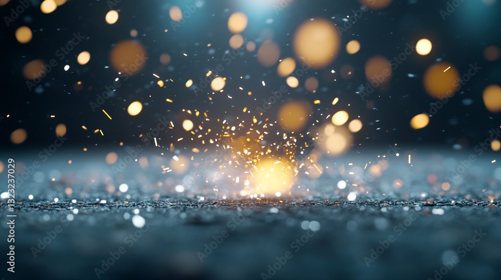 Sparkling glitter explosion, dark background, festive celebration, abstract design Sparkling glitter explosion, dark background, festive celebration, abstract design