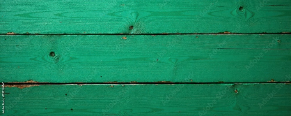 Naklejka premium Abstract dark green painted wood, distressed surface Long format , worn, distressed