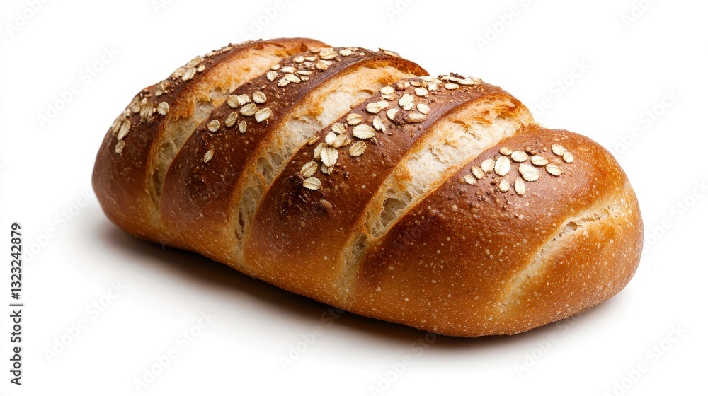 Rustic Whole Wheat Loaf with Grainy Textured Crust and Oats