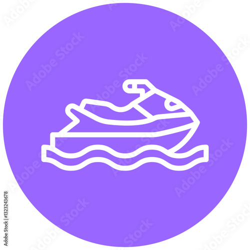 Vector Design Jet Ski Icon Style