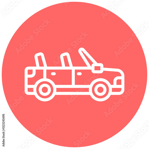 Vector Design Convertible Car Icon Style