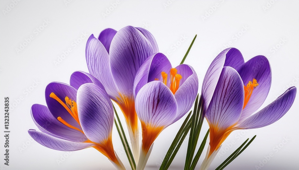 Naklejka premium saffron crocus flower on a white background