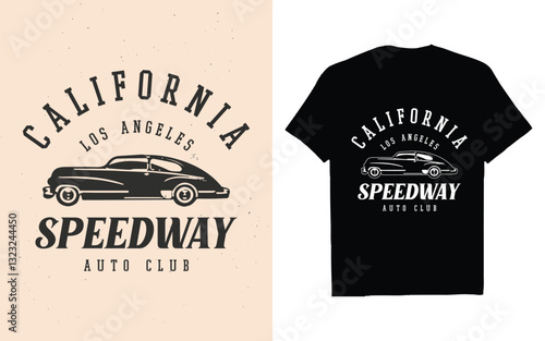 California classic vintage ca vector t-shirt design. old cars los angeles vector tshirt logo.