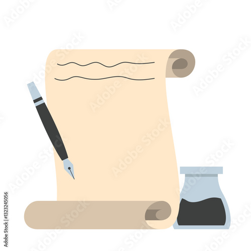 Poetry Script and Pen Illustration