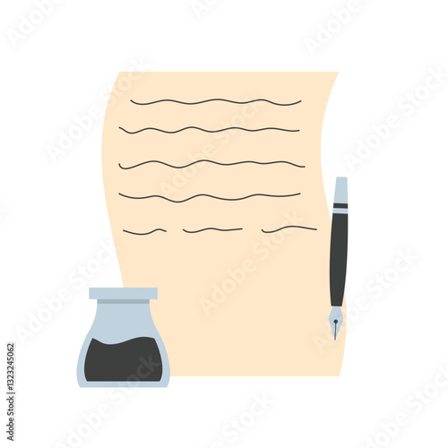 Poetry Script and Pen Illustration