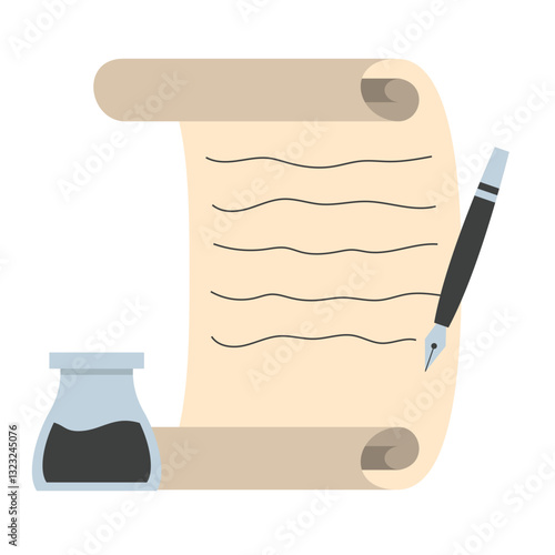 Poetry Script and Pen Illustration