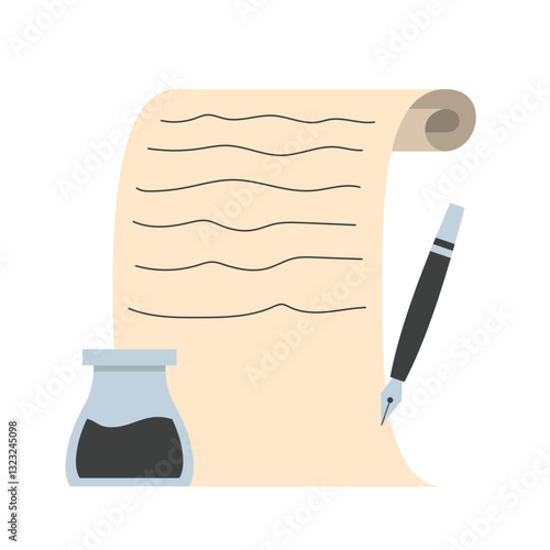 Poetry Script and Pen Illustration