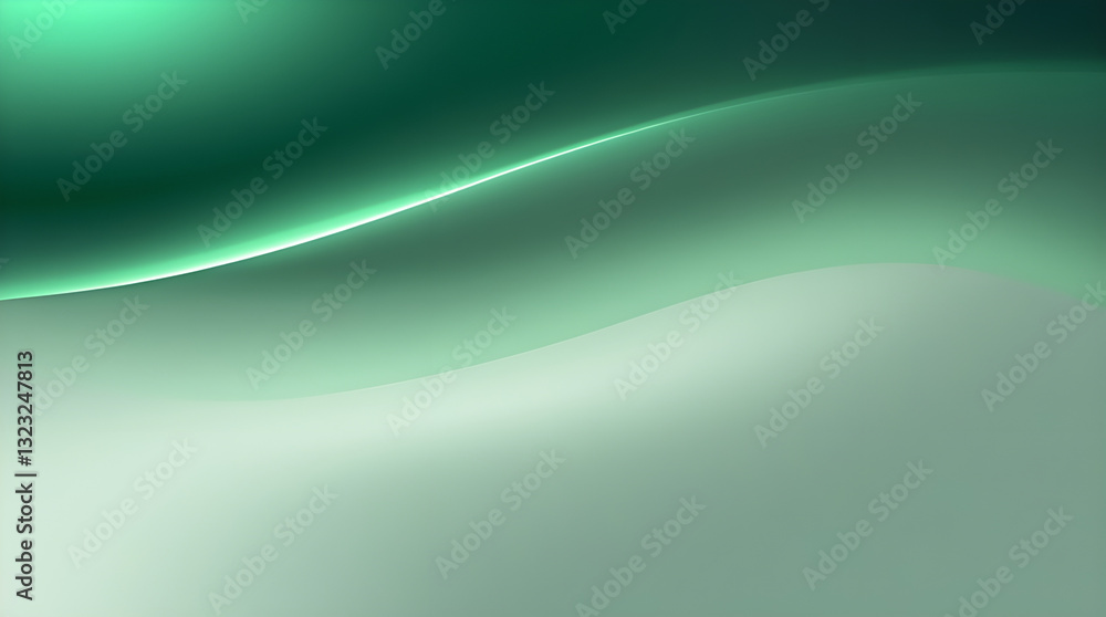 Bright green color wavy abstract background texture