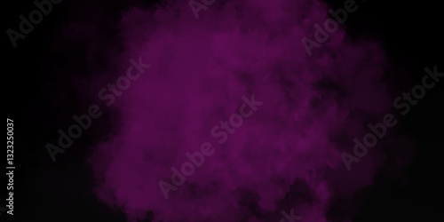 Violet dramatic smoke smoky illustration misty fog cumulus cloud modern vibrant grunge texture. Vector cloud reflection of neon smoke exploding design element. Colorful black and PURPLE granite.