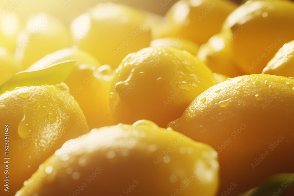 Close Up Detail of Many Lemons with Bright Light and Clean Lines Close Up Detail of Many Lemons with Bright Light and Clean Lines