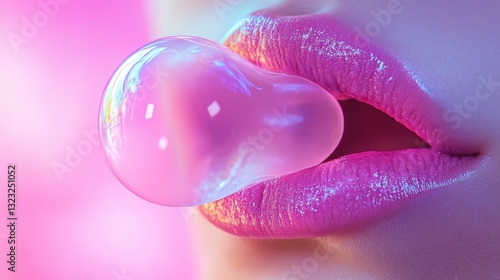 Beautiful Young woman with Gloss pink lips on studio background,closeup face lady in studio background,smooth and glow skin. Natural beauty, healthy and girl or female with makeup.