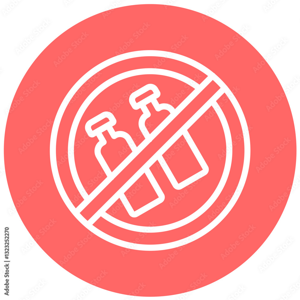 Vector Design No Plastic Bottles Icon Style Vector Design No Plastic Bottles Icon Style