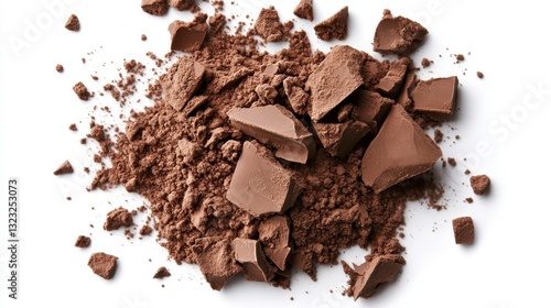 Wallpaper Mural Close-Up of Cocoa Powder Textured with Tiny Cracks on White Background Torontodigital.ca