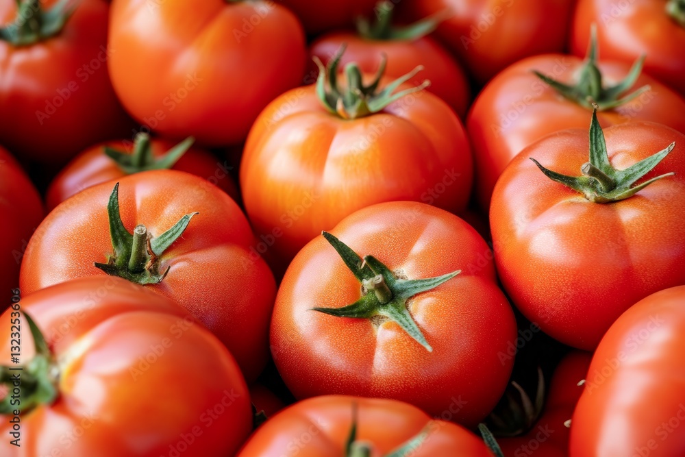 Fresh Red Tomatoes in Close Up Detail on a Clean Background Fresh Red Tomatoes in Close Up Detail on a Clean Background