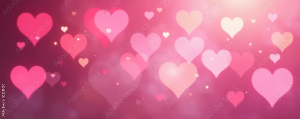 Soft pink backdrop, dreamy heart shaped bokeh lights , design, texture, tenderness Soft pink backdrop, dreamy heart shaped bokeh lights , design, texture, tenderness