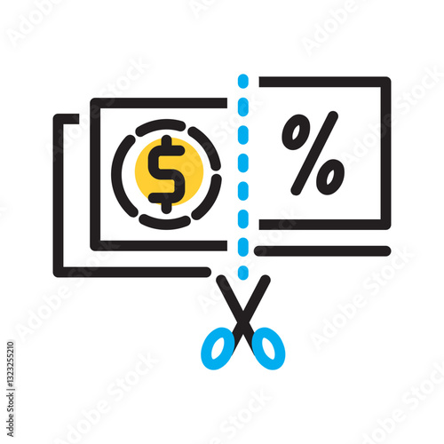 Vector multi color icon for Deduction