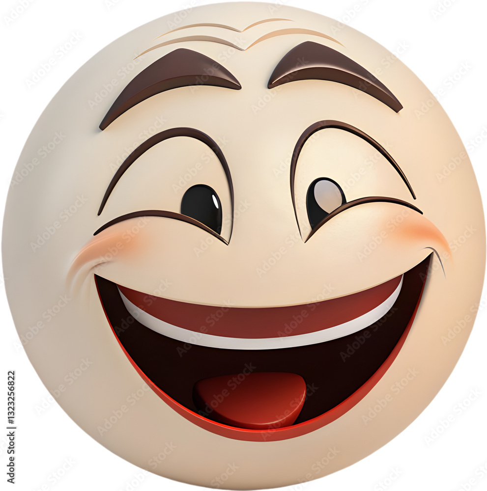 Fototapeta premium Round face with expressive features showing a friendly emotion.