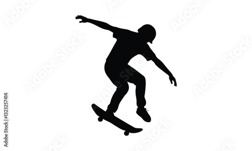 Skateboard Silhouette Action Sports Graphic Art