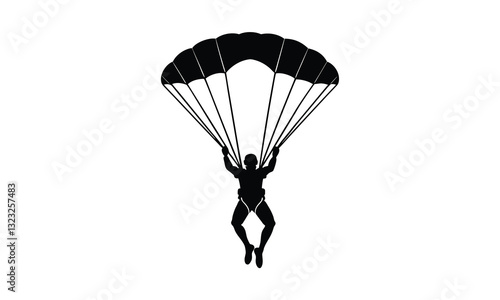 paraglider silhouette vector