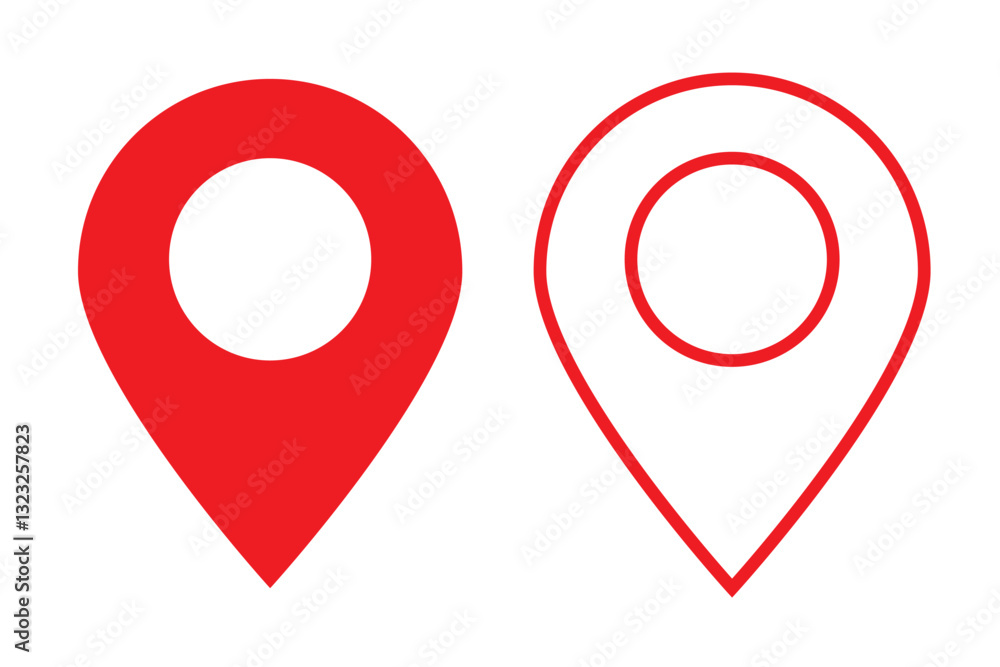 Location or map pin icon symbol. flat vector illustration Location or map pin icon symbol. flat vector illustration
