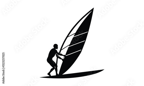windsurfer silhouette vector