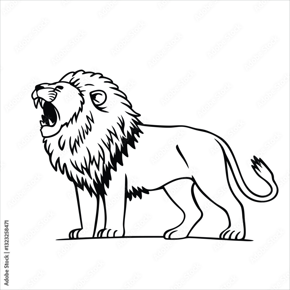 Obraz premium Roaring Lion Illustration