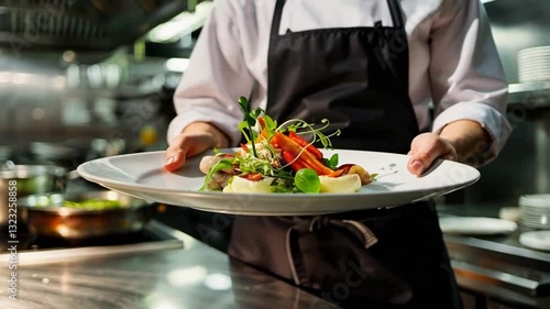 Wallpaper Mural Koch serviert einen Teller mit frischen Gemüsespeisen Torontodigital.ca
