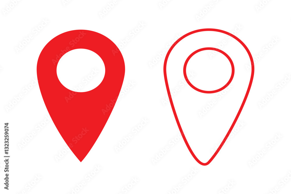 Location or map pin icon symbol. flat vector illustration Location or map pin icon symbol. flat vector illustration