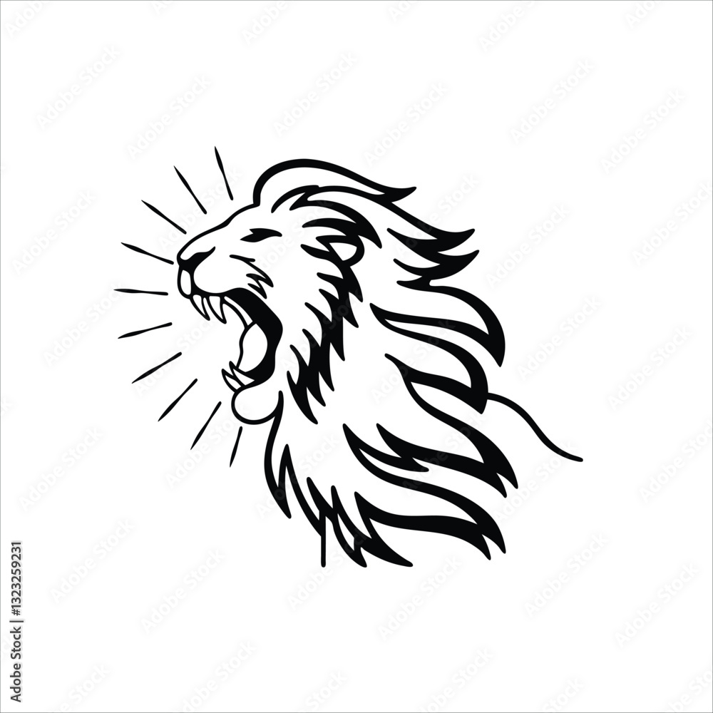 Fototapeta premium Roaring Lion Illustration