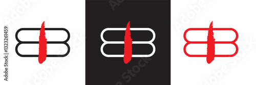 Shiva Mahadev Red Tilak icon.  Maha Shivratri Hindu Festival . Vector illustration. isolated on white and black background. EPS 10