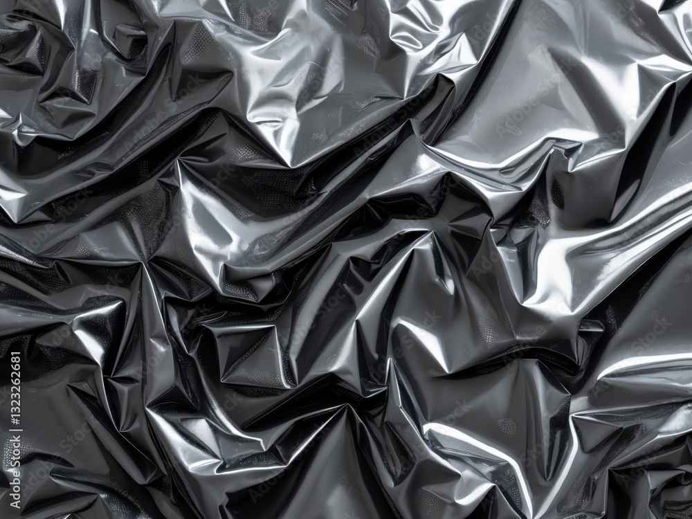 Crumpled Black Plastic Background with Dynamic Texture and Depth Crumpled Black Plastic Background with Dynamic Texture and Depth