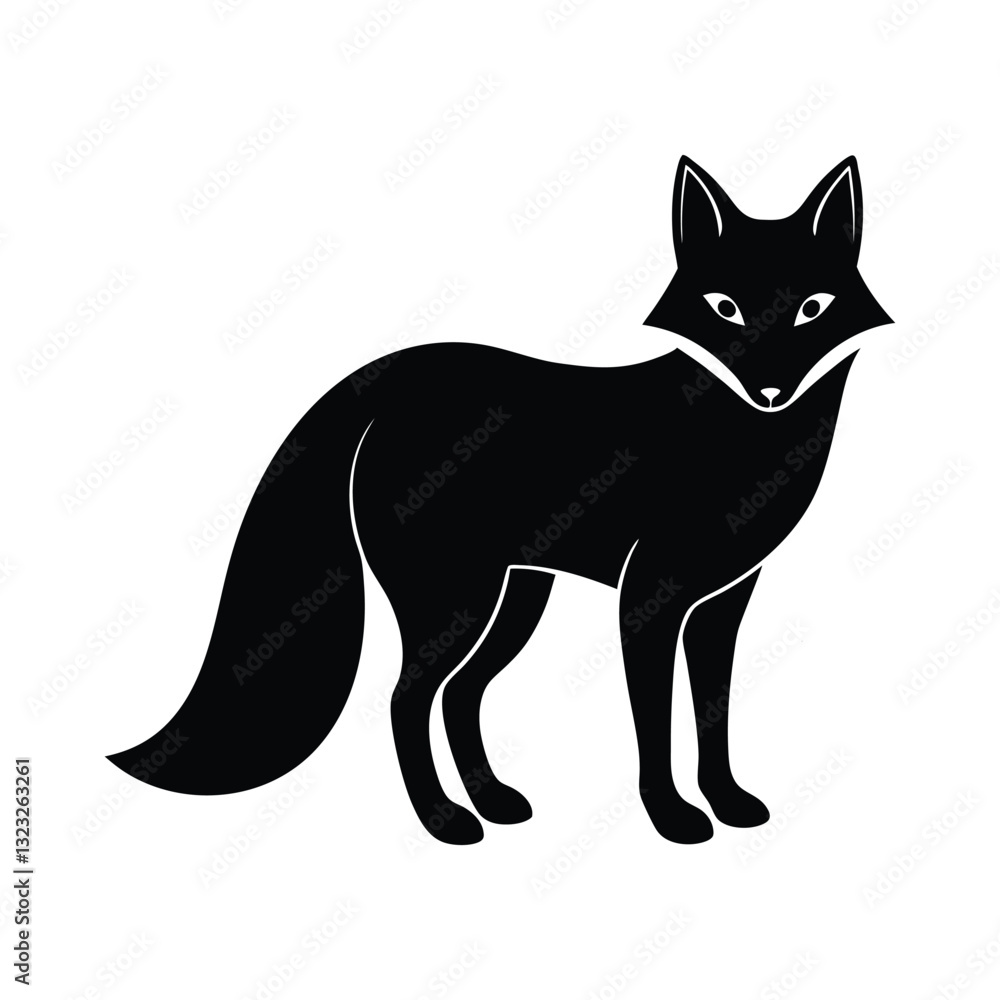 Obraz premium fox silhouette vector illustration 