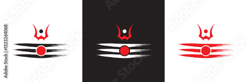 Shiva Mahadev Red Tilak icon.  Maha Shivratri Hindu Festival . Vector illustration. isolated on white and black background. EPS 10