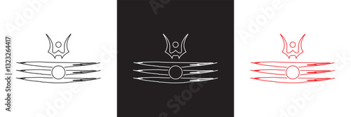 Shiva Mahadev Red Tilak icon.  Maha Shivratri Hindu Festival . Vector illustration. isolated on white and black background. EPS 10