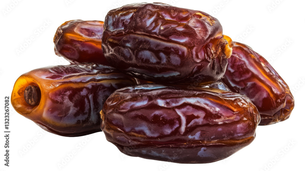 Juicy medjool dates forming a delicious pile on transparent background Juicy medjool dates forming a delicious pile on transparent background
