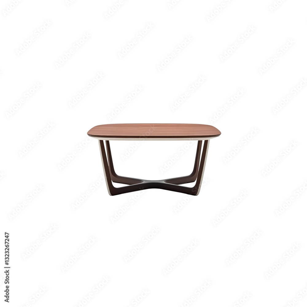 Modern Walnut Coffee Table with Unique X-Shaped Base Modern Walnut Coffee Table with Unique X-Shaped Base