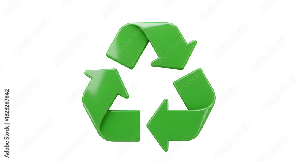 3D Green Recycling Symbol Representing Sustainability and Environmental Awareness 3D Green Recycling Symbol Representing Sustainability and Environmental Awareness
