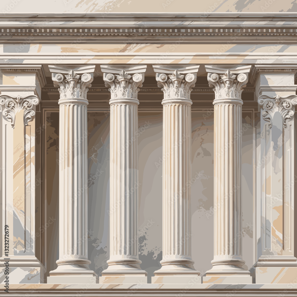 Vector architecture image, architectural styles for design, wallpaper decoration, travel history, Vector architecture image, classic columns illustration for design, elegant style, copy space Vector architecture image, architectural styles for design, wallpaper decoration, travel history, Vector architecture image, classic columns illustration for design, elegant style, copy space